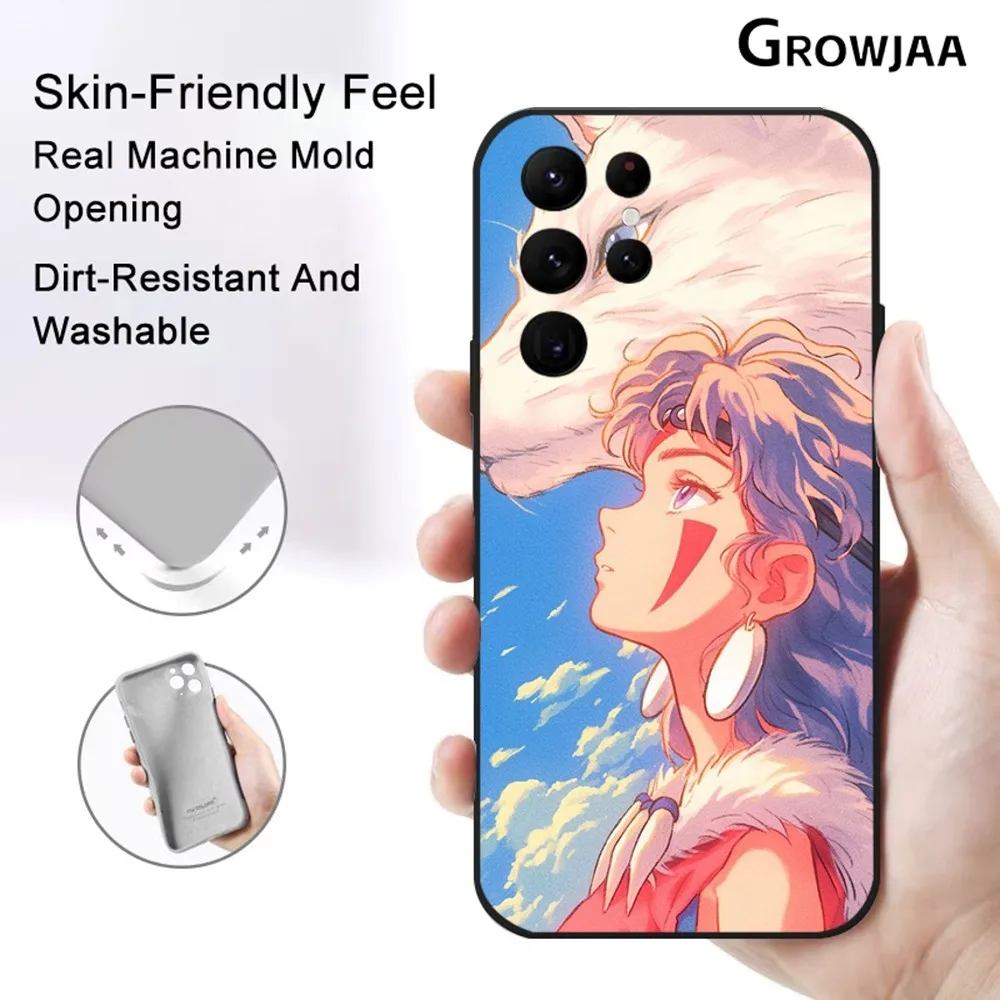 Anime P-Princess M-Mononoke Phone Case for Samsung Galaxy S24 Ultra S22 S23 Ultra S21 S20 5G Protective Silicone TPU Funda