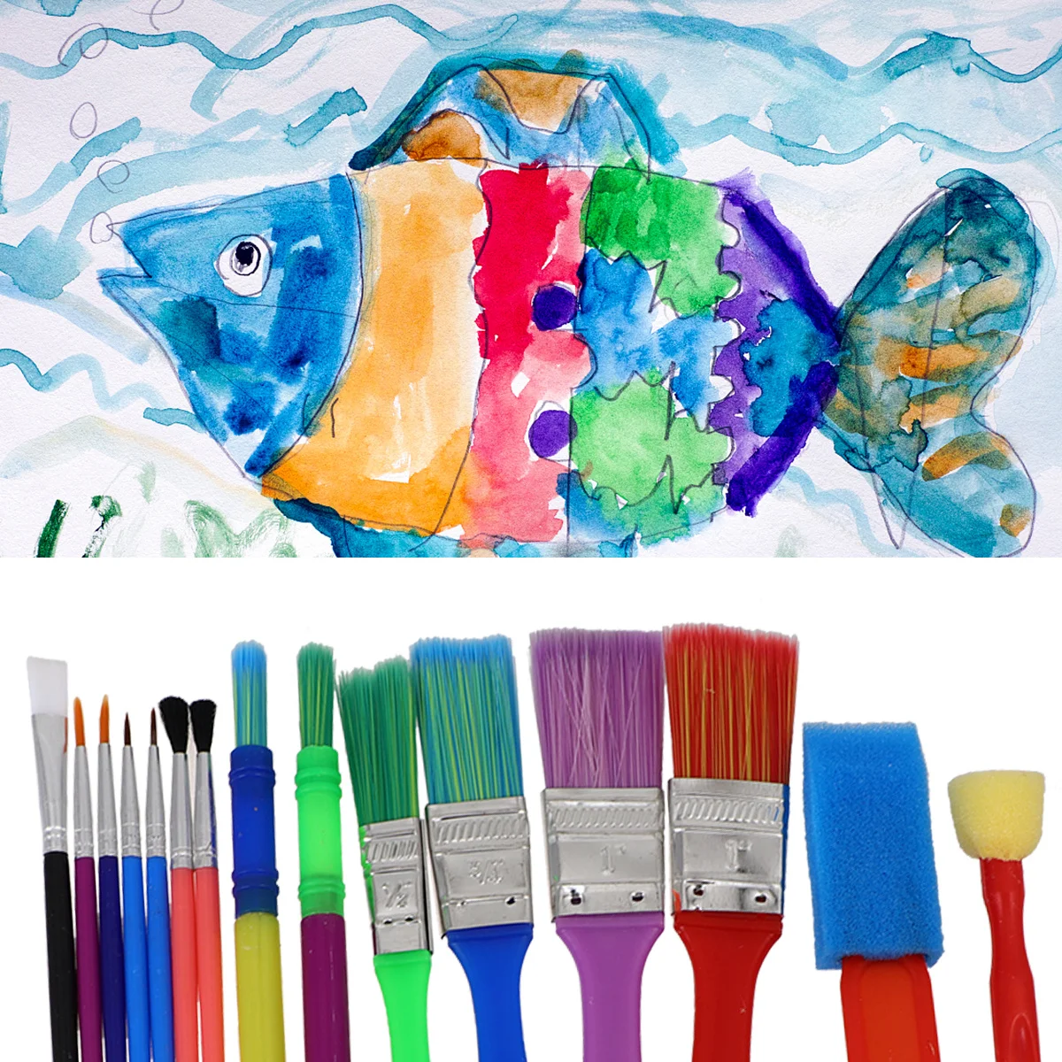 

21Pcs Kids Painting Brushes Set Safe Educational Tools for Art Pattern Making DIY Creativity Starter Kit Kids Early DIY Learning