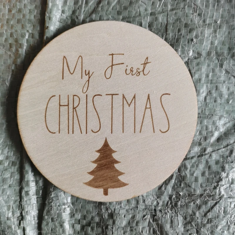 20pcs my first christmas First Holiday Milestones Wooden Milestone Disc