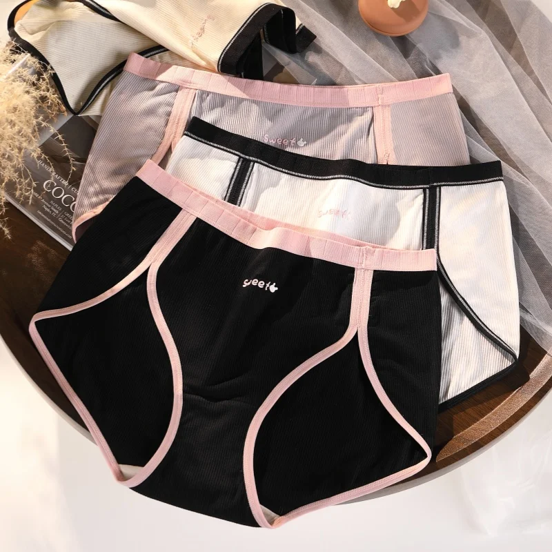 Panties For Women Cotton High Waist Summer Breathable Ladies Big Size Underwear Sweet Letters Female Underpants Sexy Lingerie