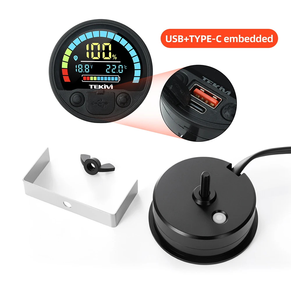 Battery Capacity Indicator DC 8V-100V Lead Acid Lithium LiFePO4 Car Motorcycle Voltmeter Voltage Gauge 12V 24V 48V 72V 6133A