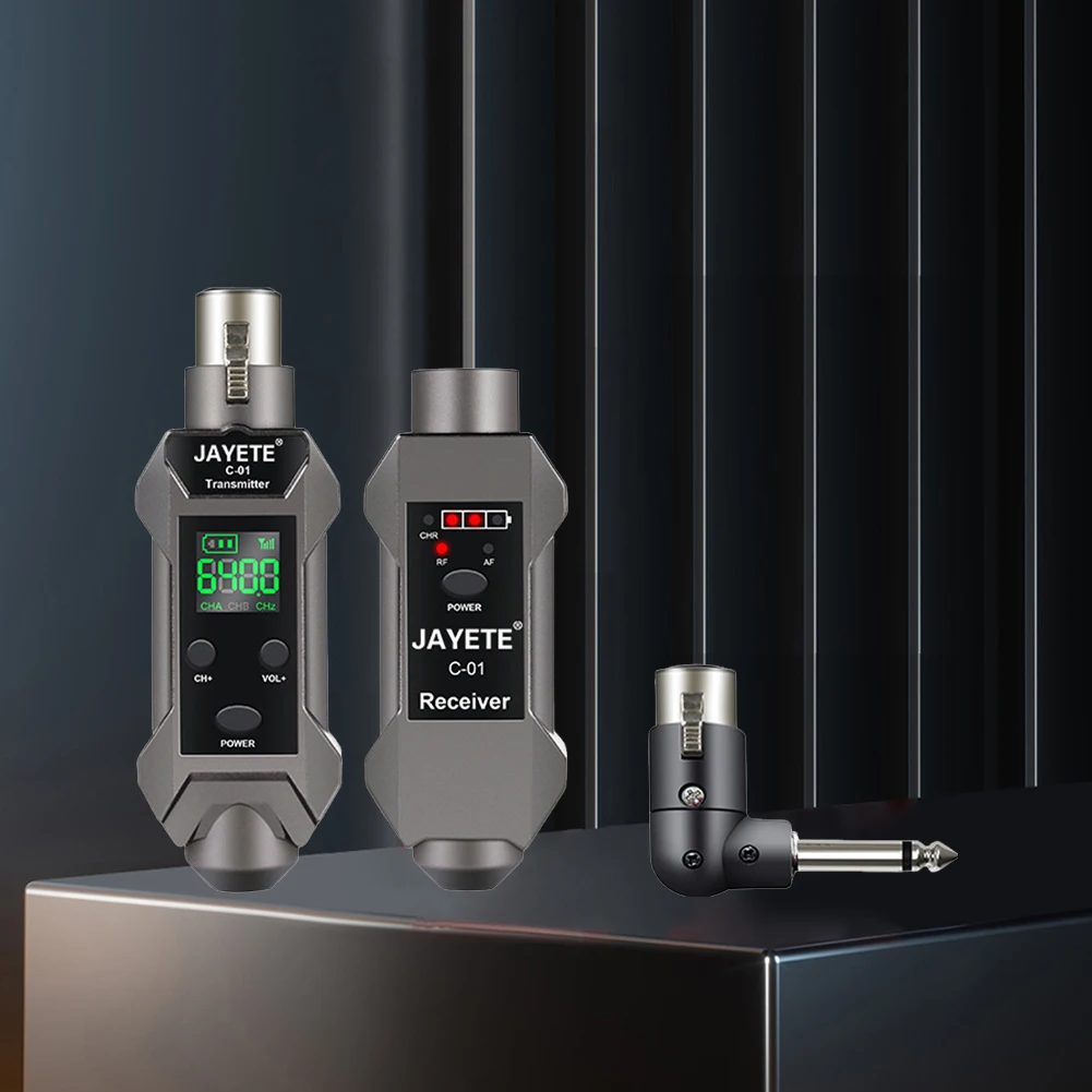 

Адаптер микрофона XLR, перезаряжаемый беспроводной микрофонный адаптер, HD-дисплей, диапазон 30–50 м для динамического микрофона, аудиомикшер, система PA