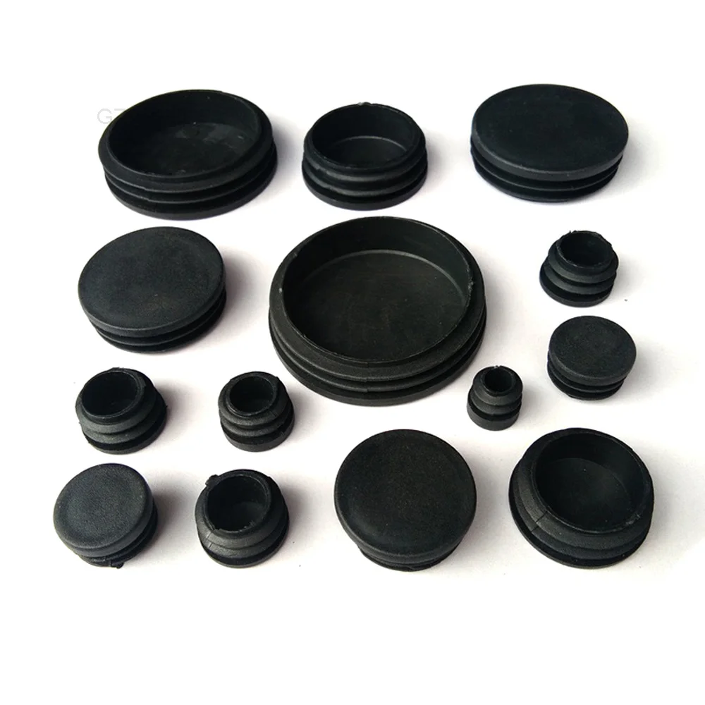 2/4/8 pcs Round Plastic Black Caps Pipe Caps Tube Inserts Bung 12mm 14 16,100mm