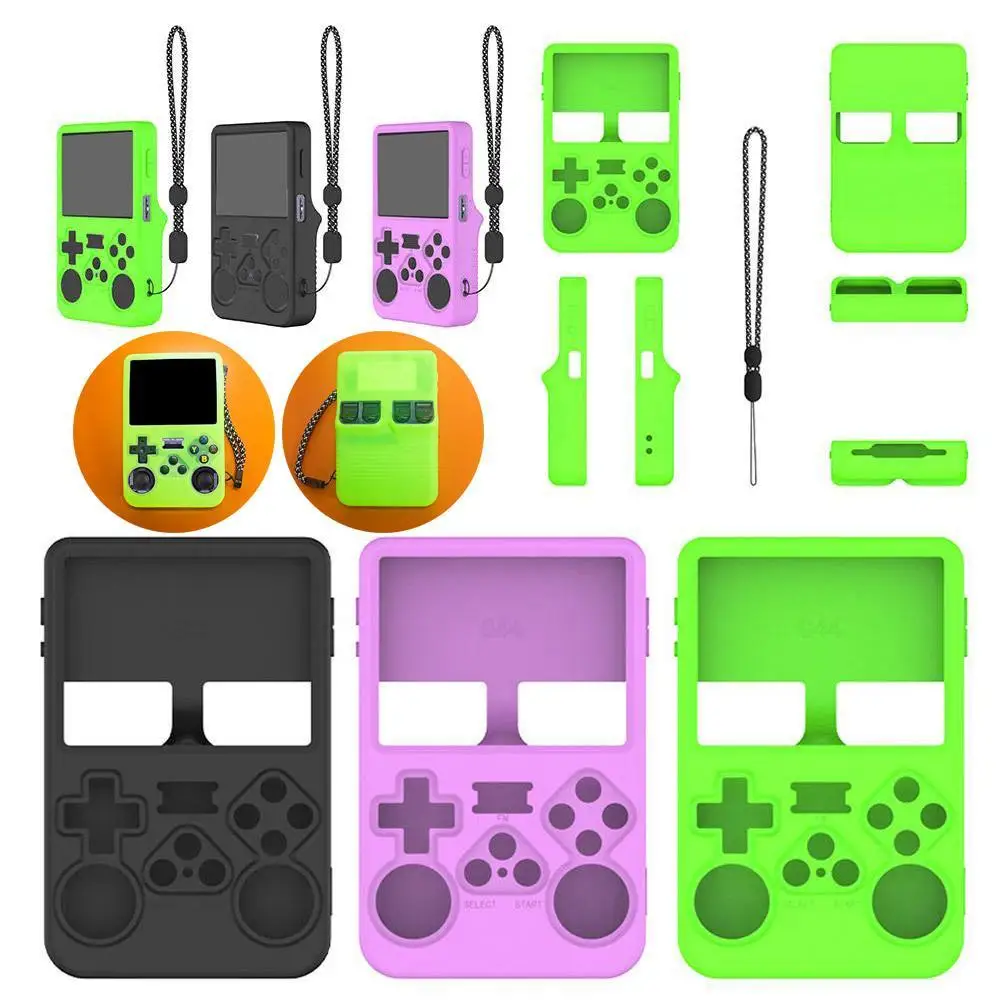 For R36S Handheld Game Console Silicone Protective Case Scratch Resistant Dustproof Storage Box Soft Shell