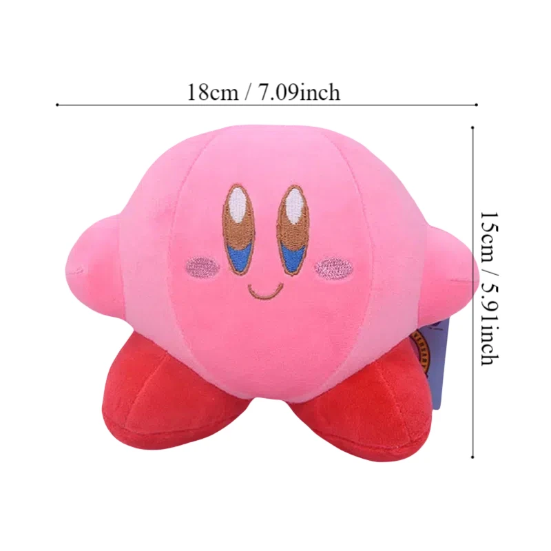 15CM Star Kirby Plush Toy Anime Soft Stuffed Animal Doll Fluffy Pink Plush Doll Pillow Room Decoration Toy Girl Birthday Gift