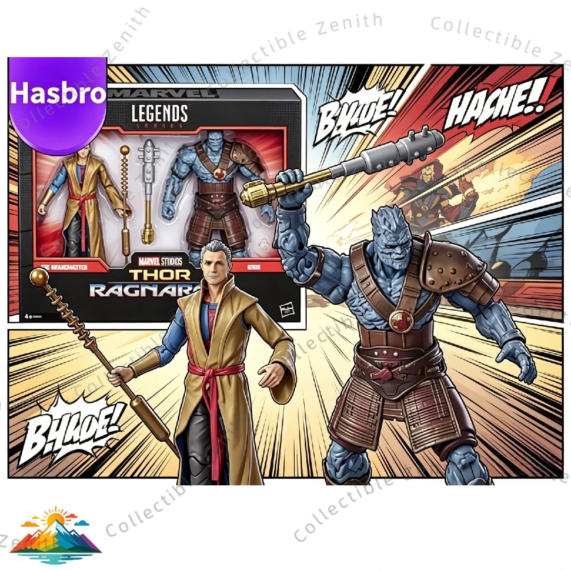Figura de Anime Original de Hasbro Marvel Legends Series, Thor Ragnarok, The Grandmaster y Korg, Modelo Coleccionable