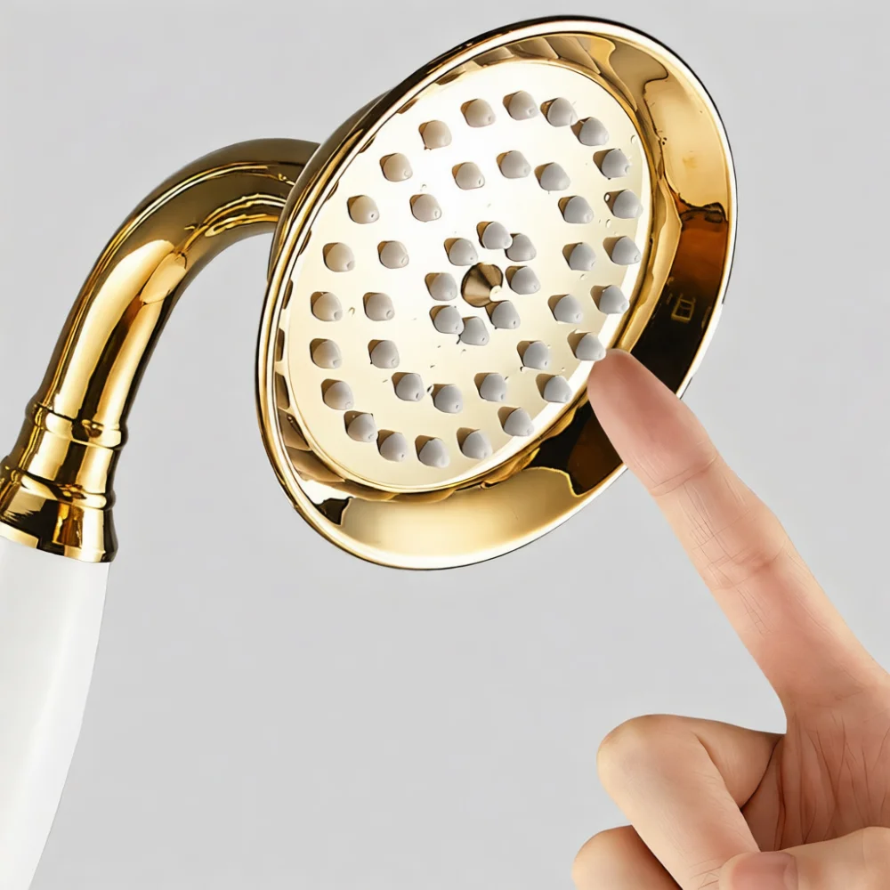 Elegant Retro Handheld Shower Head Brass Bathroom Rainfall Sprayer High Pressure Nozzle Antique Gold Silver Shower Hardware
