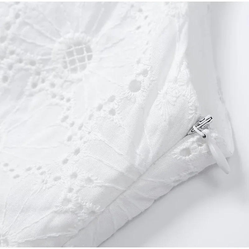 Spitzenkleid mit Rückenausschnitt und Taillenbund, langes, sexy Damenkleid mit O-Ausschnitt, ärmellos, Schnürung, figurbetont, charmantes Alltagskleid, Vestido – Detail 4
