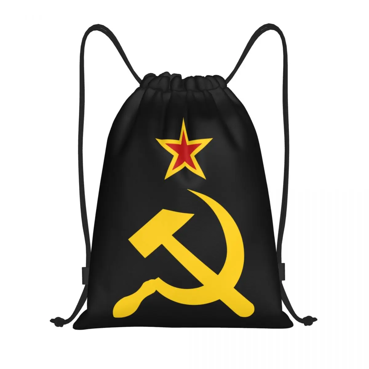 Russian Soviet Flag Drawstring Backpack Bags  Lightweight CCCP USSR Hammer And Sickle Gym Sports Sackpack Sacks for Shopping