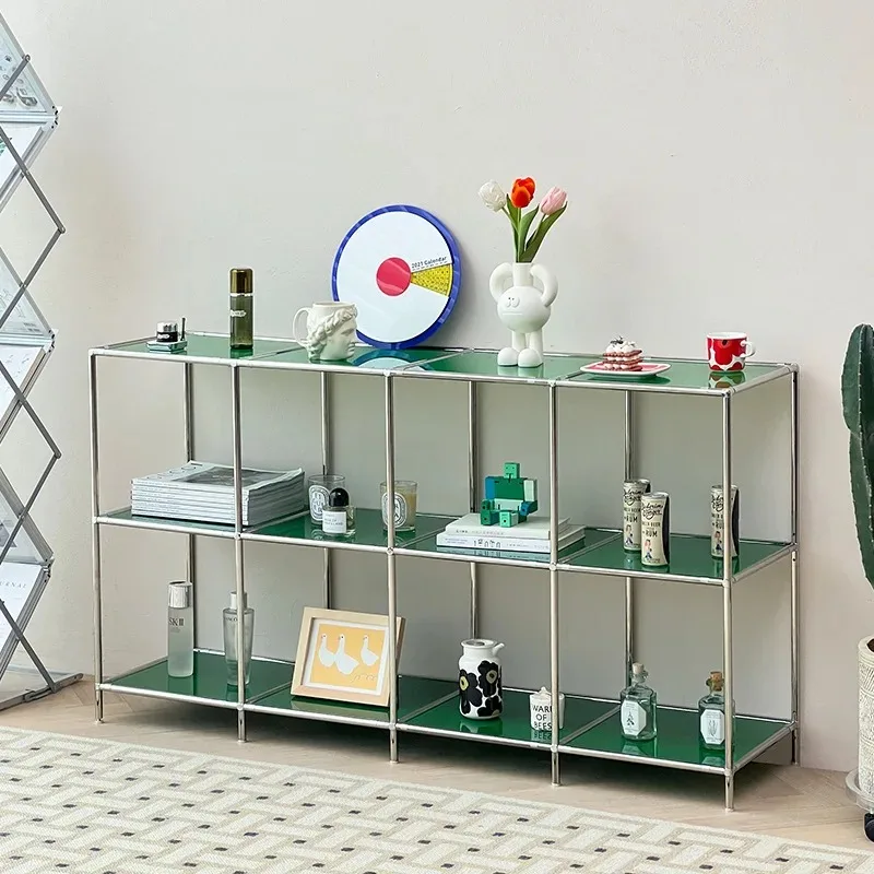 

Korean ins Internet celebrities Stainless steel Metal rack Modular cabinet Bookshelf Storage display Cosmetics display stand