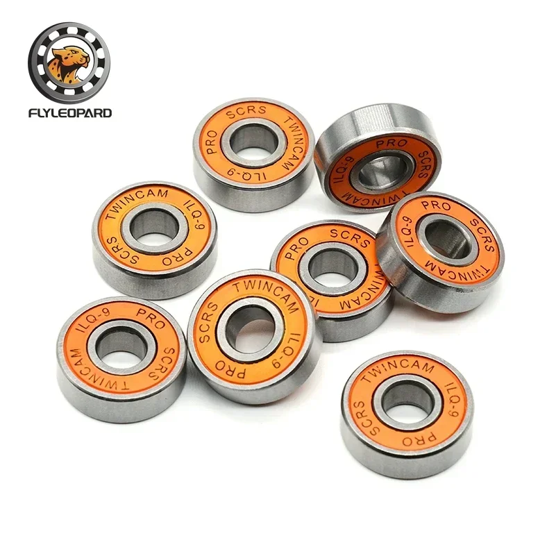 8PCS Orange Sealed 608RS ILQ-11 8x22x9mm Bearing ABEC-9 Durable Less Friction Steel Bearings For Skateboard Inline Skates Wheels