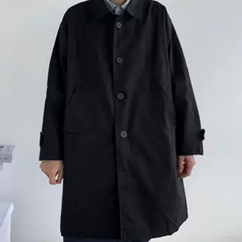 Men's Long Single-Breasted Trench Coat 5 Men's Wear 2025 Autumn Fashion New Single Breasted Trench Clothes Male Long Coat Loose Overcoat Trend Handsome Casual Windbreak 5