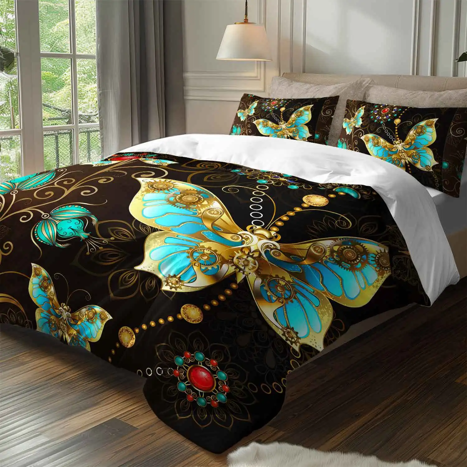 3-pieces-luxe-sarcelle-dore-papillon-ensemble-de-literie-boheme-papillon-housse-de-couette-ensemble-boheme-theme-housse-de-couette-ensemble