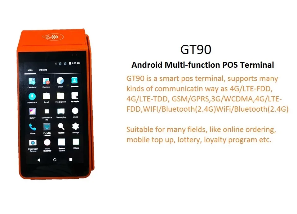 Versatile Portable Android POS Terminal Perfect For Food Delivery Hotels Taxis And More!
