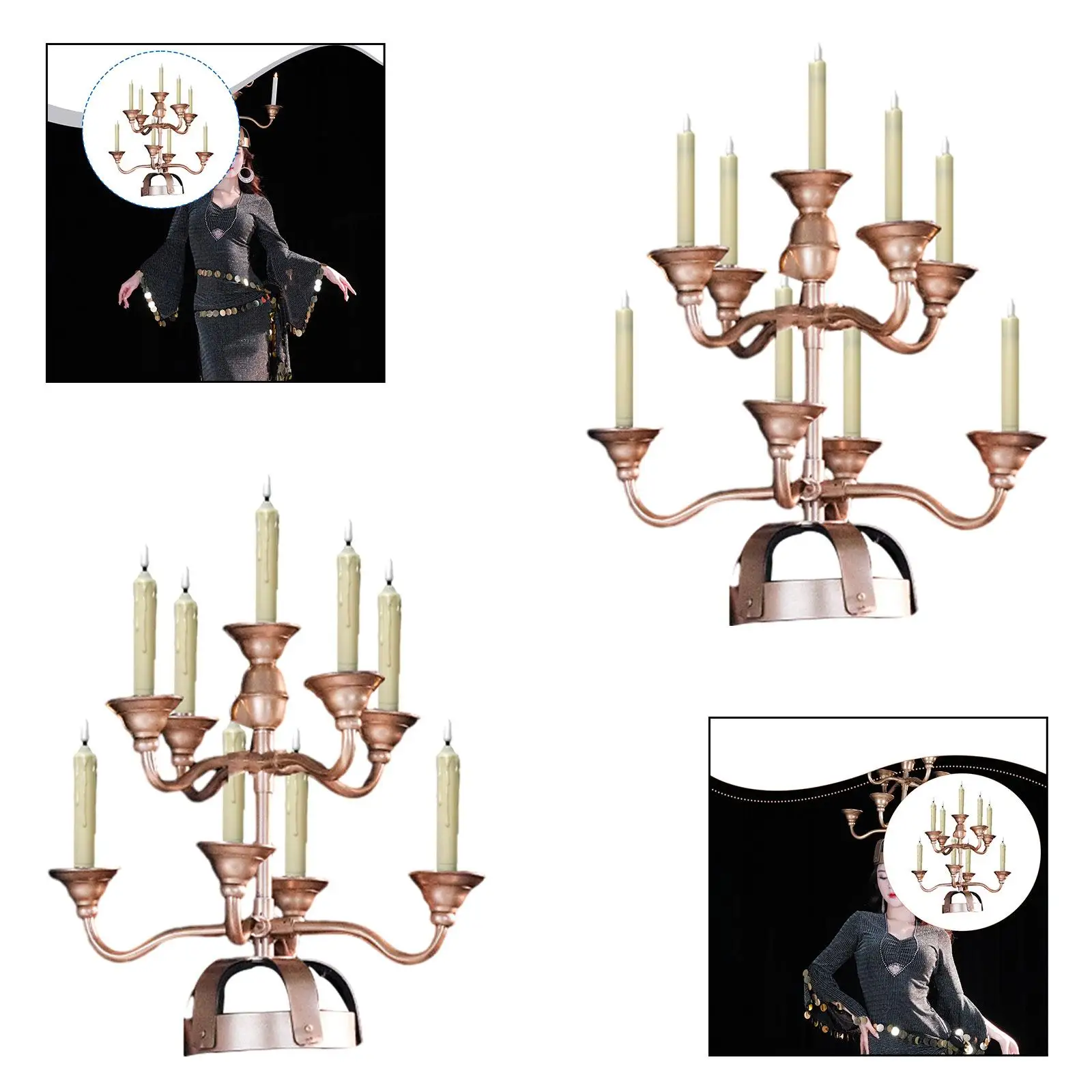 

Профессиональный подсвечник для танца живота, традиционная имитация свечи, головные уборы, канделябры, реквизит для танца премиум-класса для сценического костюма