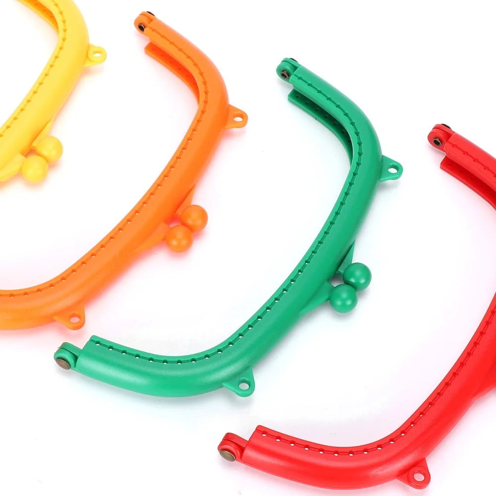 5pcs Replacement Semicircle Shape Purse Frame Candy Colors Plastic Kiss Lock Purse Making Supplies For Craft