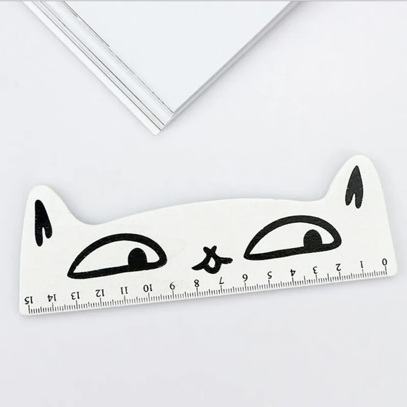 30 Pcs/lot Cartoon cat wooden ruler straight ruler office school supplies student stationery party favor