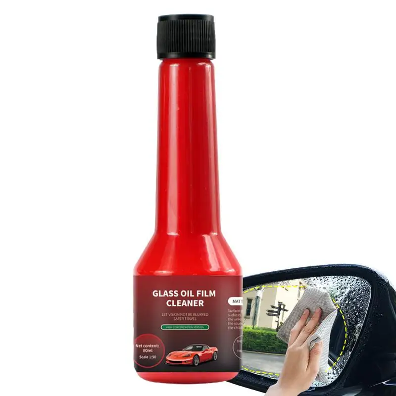 

80ml Glass Oil Film Remover Front Windshield Stain Removal Agent Automotive Glass Cleaner Glare Remover Car Detailing Tools