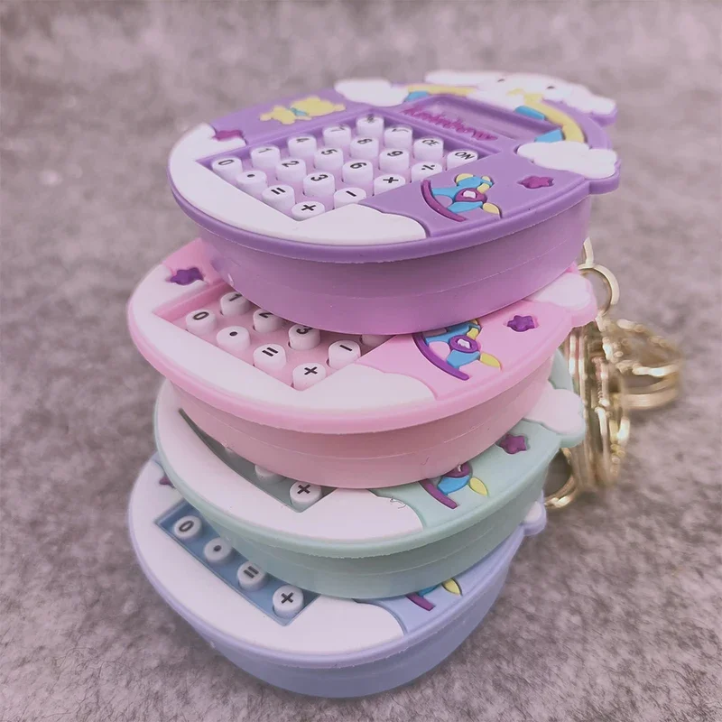 Cartoon Rainbow Keychain Hoops Cute Adsky Boss Silicone Maze Calculator Decompression Bag Keyring Backpack Pendant Keyfob