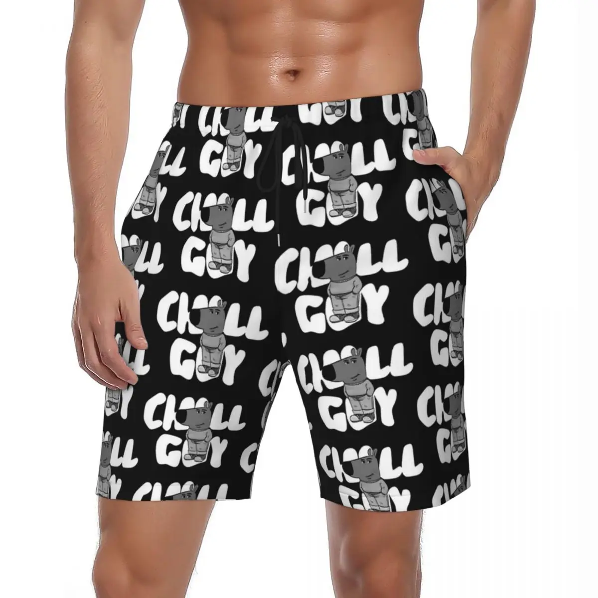 

I'm Just A Chill Guy Board Shorts Summer Christmas Funny Meme Surfing Beach Shorts Men Quick Dry Large Size Swimming Trunks