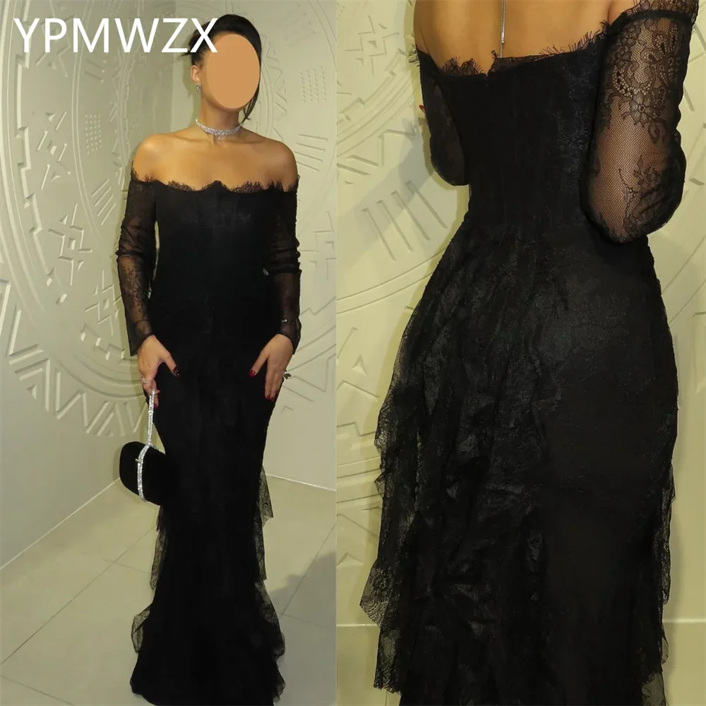 

Customized Prom Gown Evening Formal Dress Women YPMWZX Off-the-shoulder Column Floor Length Skirts Bespoke Occasion Dresses Part