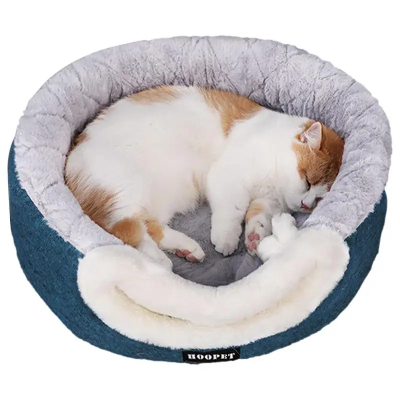 

Pet Cave Bed Spacious Cat Tents For Indoor Cats Washable Pet Bed 2 In 1 Quilted Warm Cat House Dismountable Plush Fabric Cushion