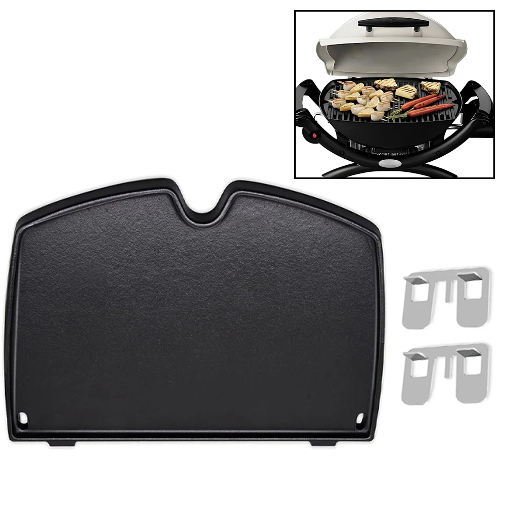 For Weber Q1000 Q1200 Q1400 Q120 Q140 Cast Iron Griddle Plate 6558 BBQ Grill Replacement Part Black Flat Top Cooking For Surface