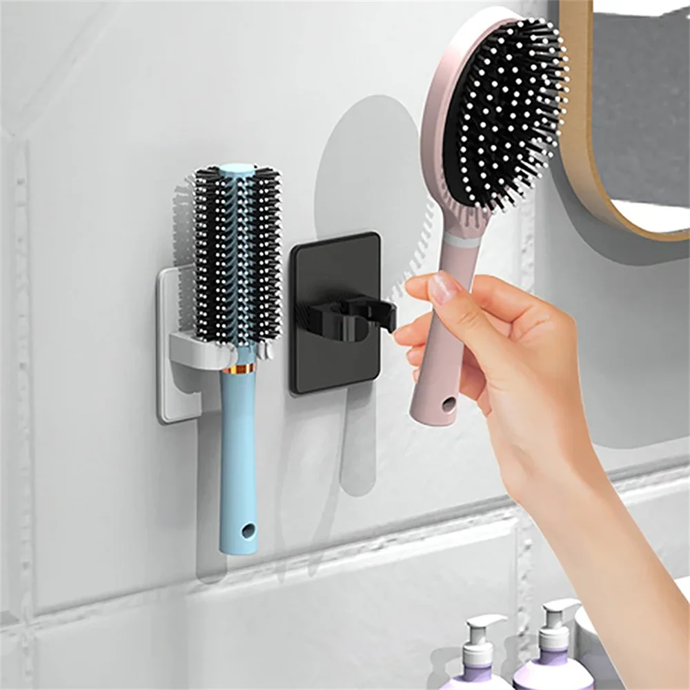 Comb Holder Bathroom Wall Hanging Comb Storage Rack Hair Clip Organizer Air Cushion Comb Holder Creative Plastic Comb Rack