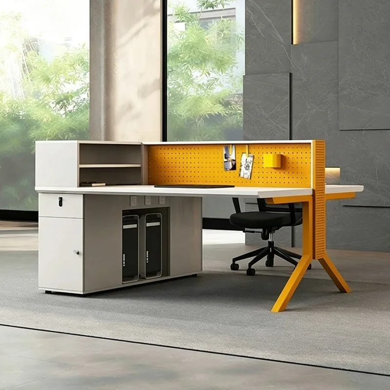 Simple and modern 246-person workstation table double desk screen card seat y
