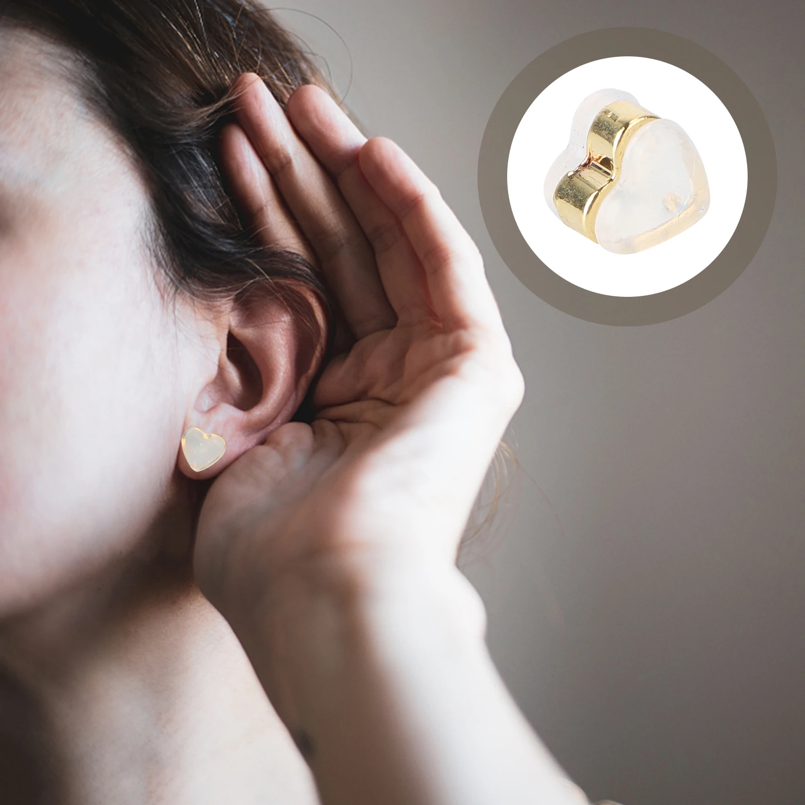 

10pcs Silicone Heart Earplugs Earring Accessories Pendant Making Parts Stud Charm Brass Jewelry Fashion DIY Craft Project
