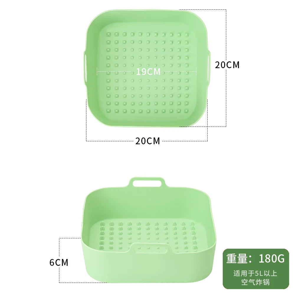 จานซิลิโคนหม้อทอด Air fryer 20cm แม่พิมพ์เค้กถ้วยมาเฟนคัพเค้กวงกลมถ้วยเค้กแบบทำมือแผ่นซิลิโคนเกรดกินได้