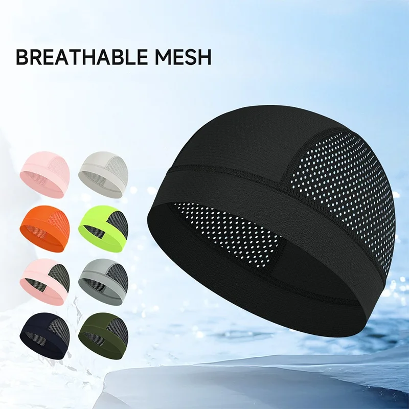 

Быстросохнущая дышащая сетчатая подшлемная шапка для велоспорта, активного отдыха, бега, впитывающая пот, спортивная шапка под шлем
