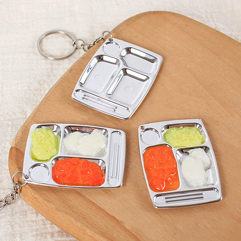 New Keychain PVC Food Model Dollhouse Miniature Scene Decor Car Key Ring Backpack Charm  Wholesale
