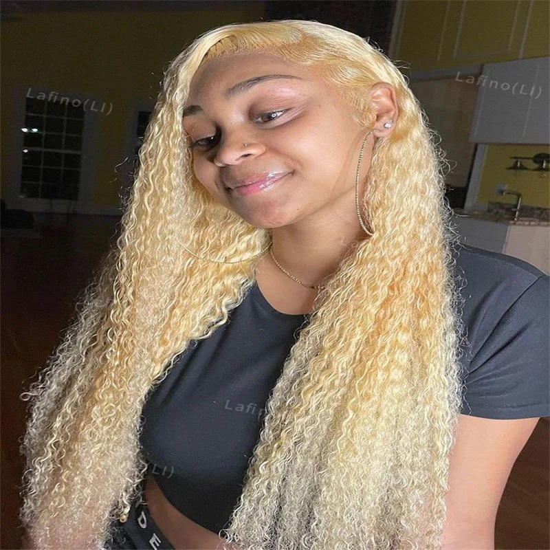 Brazilian Curly Blonde 13x6 Full Hd Lace Frontal Wig Human Hair Deep Wave 613 Gold Color 13x4 Melt Skin Lace Front Wig For Women