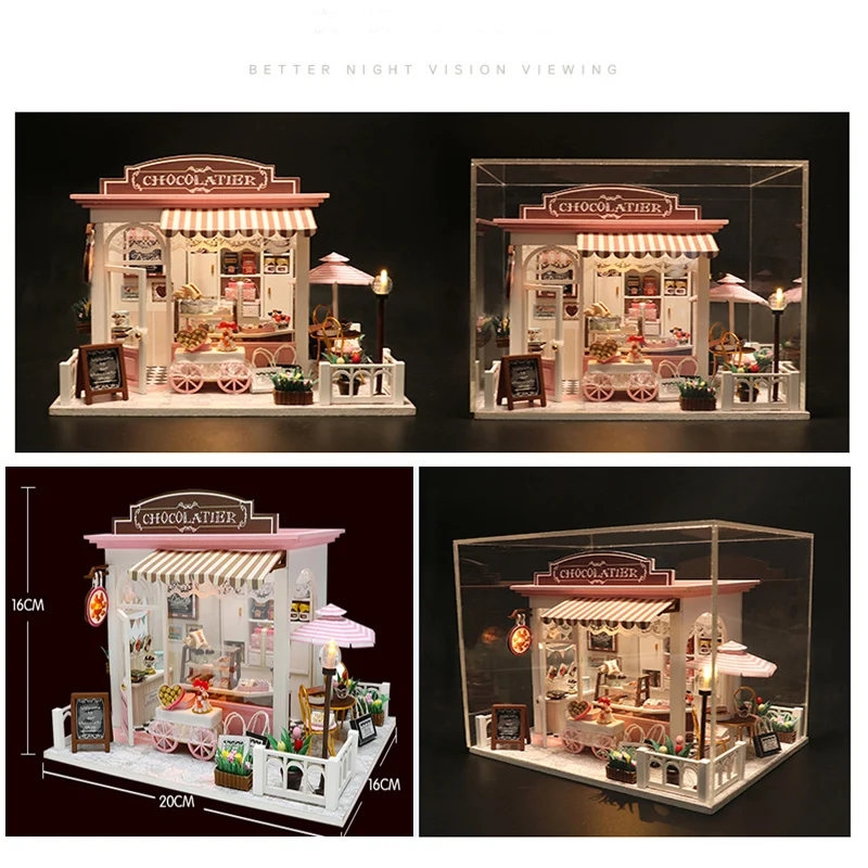 

Doll House Toys for Children Furniture Miniature Dollhouses Wooden Assembly Dollhouse casa Christmas New Year Gifts C007