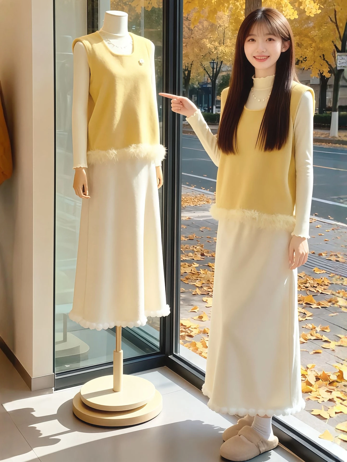 

plus Size Winter Faion Set for Women Loose Fit Base irt Vest High Waist Skirt Tee Piece Ensemble Gentle Sle Casual Wear
