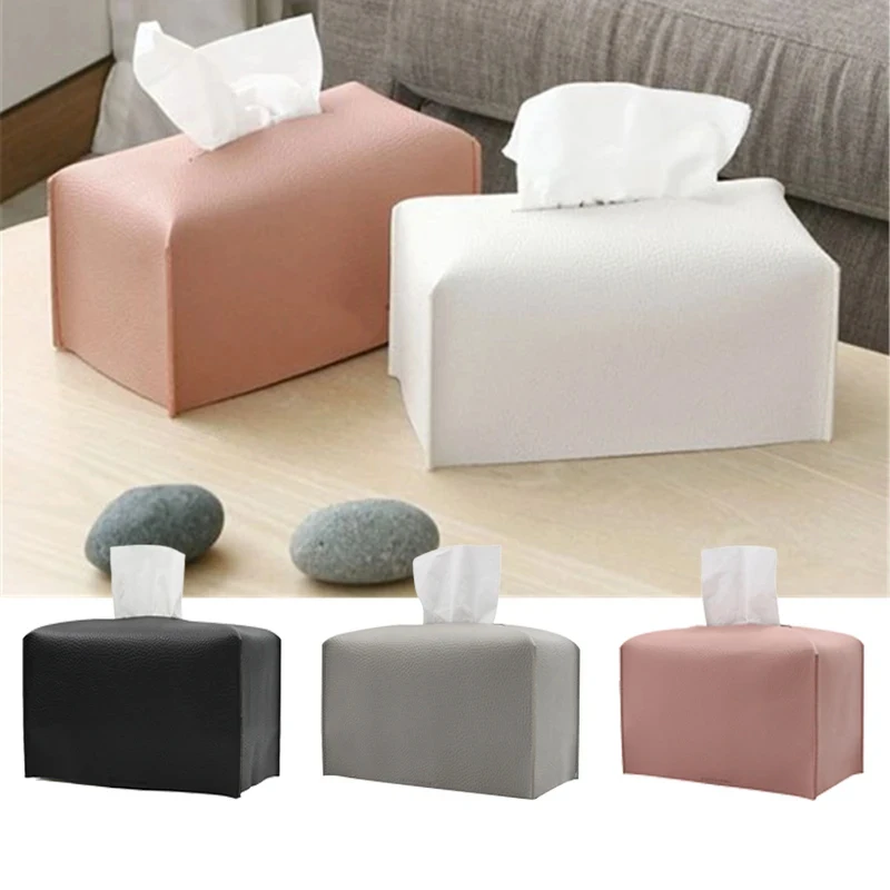 Moderne PU-Leder Taschentuchbox-Abdeckung Quadratischer Taschentuchhalter für Zuhause, Badezimmer, Wohnzimmer und Auto-Dekoration