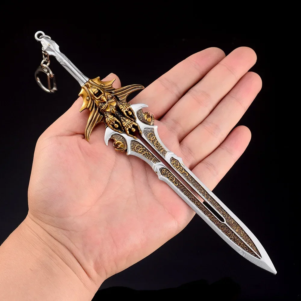 20cm God of War Blade of Olympus Weapon Kratos Zeus Anime Peripheral Samurai Sword Metal Weapon Model Keychains Crafts Gift Toys