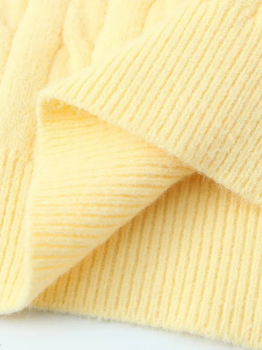 TWOTWINSTYLE polyvalent décontracté pull en tricot pour les femmes col rond à manches longues minceur Patchwork rétro boutons Cardigan femme nouveau