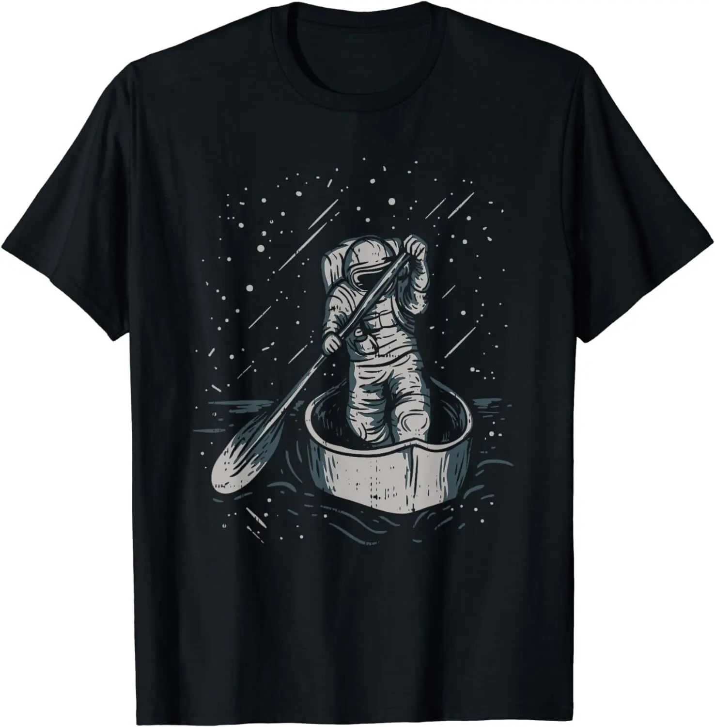 Astronaut Paddle In Canoe Boat Design For Canoeists T-Shirt