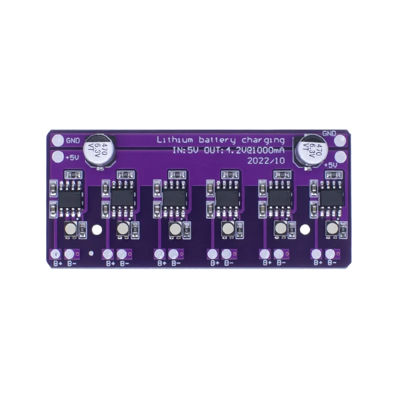 6-bit 4.2V3.7V Independent Charging Array 18650 Lithium Battery Charging Circuit