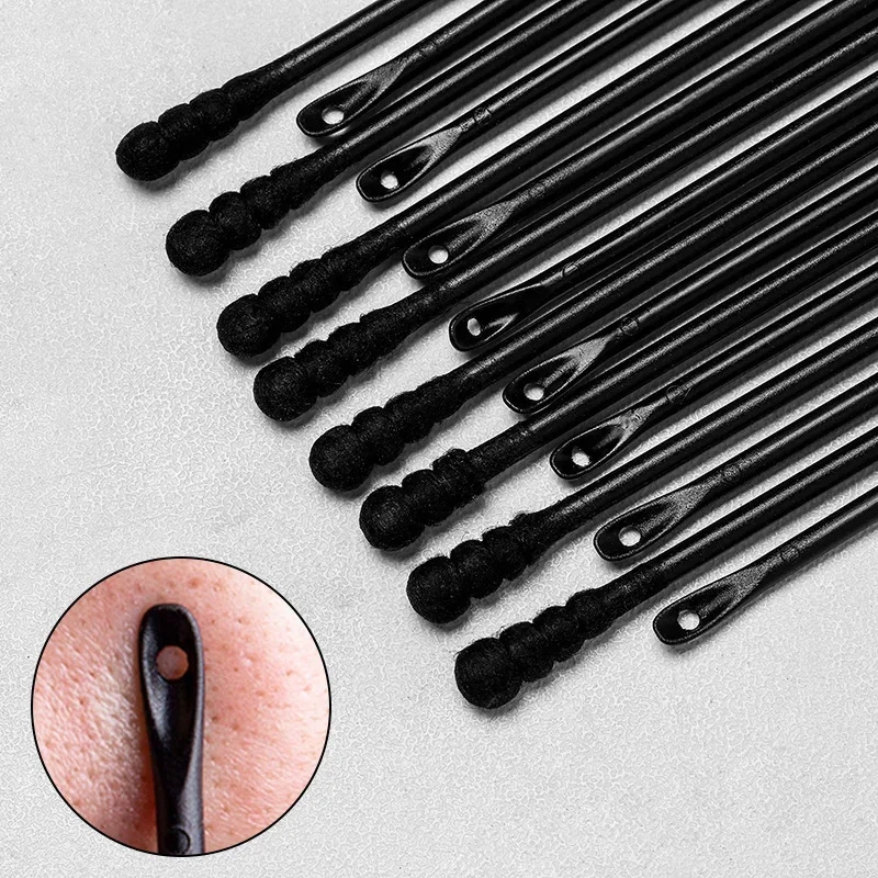 50PCS Disposable Blackhead Cotton Swab Squeezing Acne Cotton Swab Sterile Independent Packing Ear Clean Cosmetic Cotton Sticks