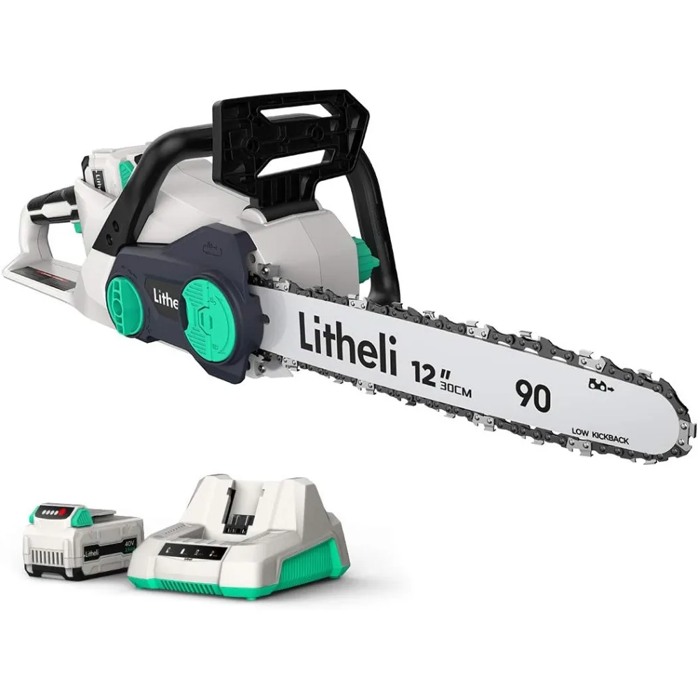 

Battery Chainsaw 12", 40V Cordless Chainsaw, Chain Saw for Trees, with 2.0Ah Battery and Charger Included