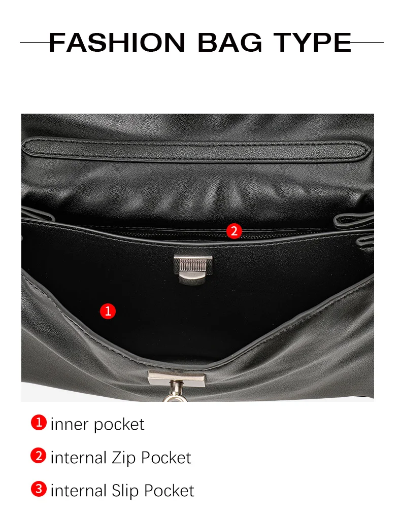 Echte Rindsleder-Handtasche für Damen, Einzel-Schulter-Umhängetasche mit Klappe und Knopf, Geräumige Hobo-Tasche – Detail 8