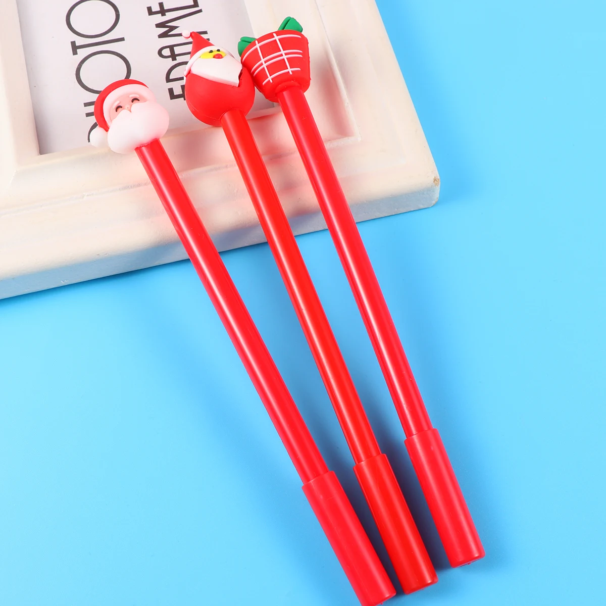 

24pcs Christmas Themed Pen Cartoon Gel Pen Portable Writing Pen Stationery Xmas Gift Pen (Style , Each )