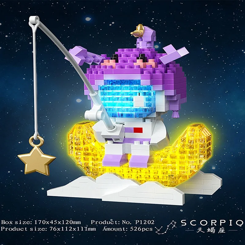 Twelve zodiac signs building block assembly children\'s toy micro particle series assembling building block toys