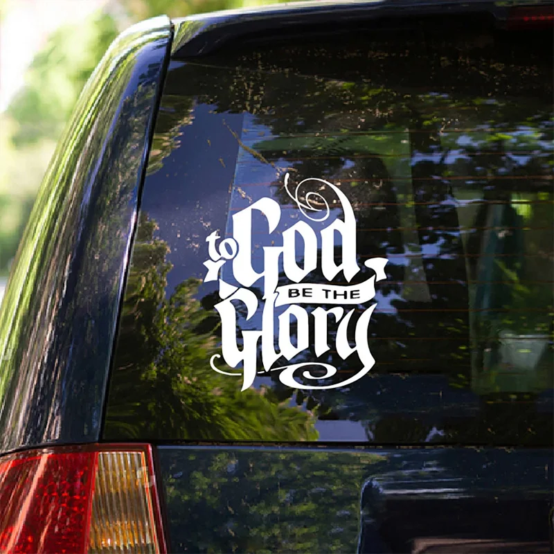 ملصق فينيل مقاس 12.5 × 15 سم "To God Be The Glory"، ملصقات نافذة ذاتية اللصق للشاحنات وملصقات السيارات وأجهزة الكمبيوتر المحمولة