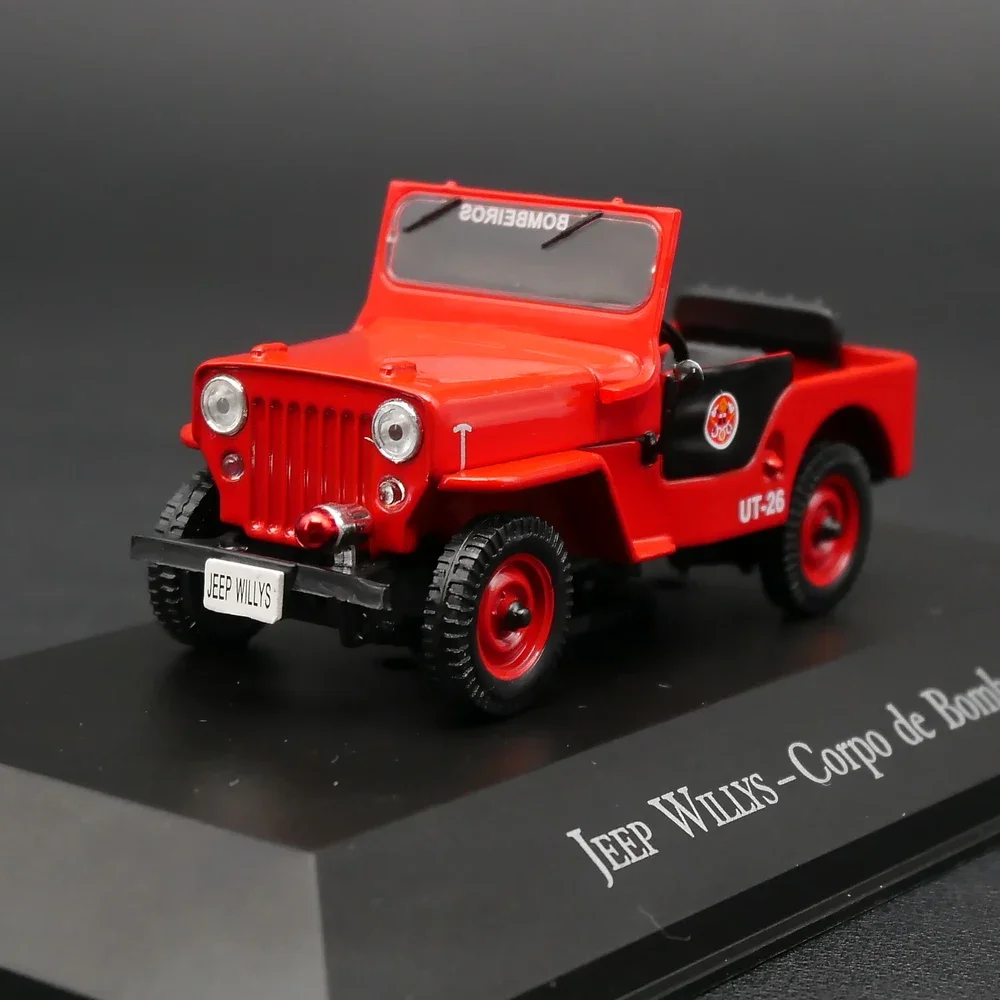 

Diecast Ixo 1:43 Scale JEEP Willys Fire Patrol Car Police Car Simulation Alloy Car Model Collection Toy Gift Display Ornament