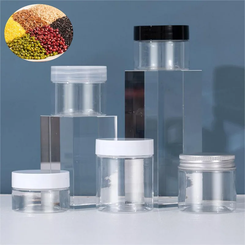 

20pcs 30/40/50/60/80ml Plastic Storage Bottle Transparent Cosmetic Jars Mask Cream Packaging Jar Kitchen Food Storage Bottles