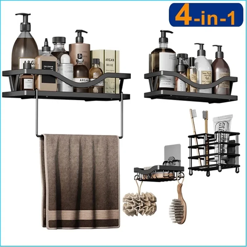 

Shower Caddy Shelf, Shower Rack for Hanging Razor, Soap & Shower Gel, No Drilling Bathroom Caddies Shelf